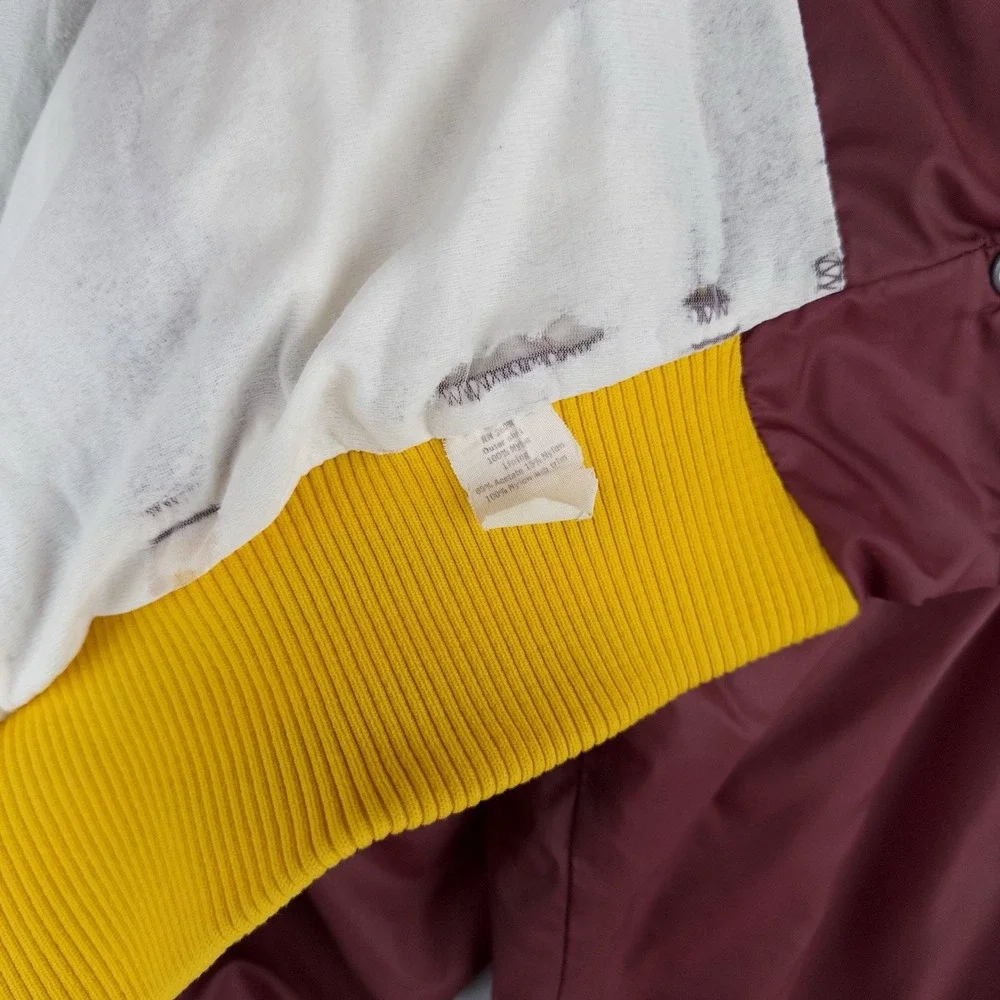 70's Vtg Champion Eureka College Nylon Varsity Jacket Medium Snap Front Made USA